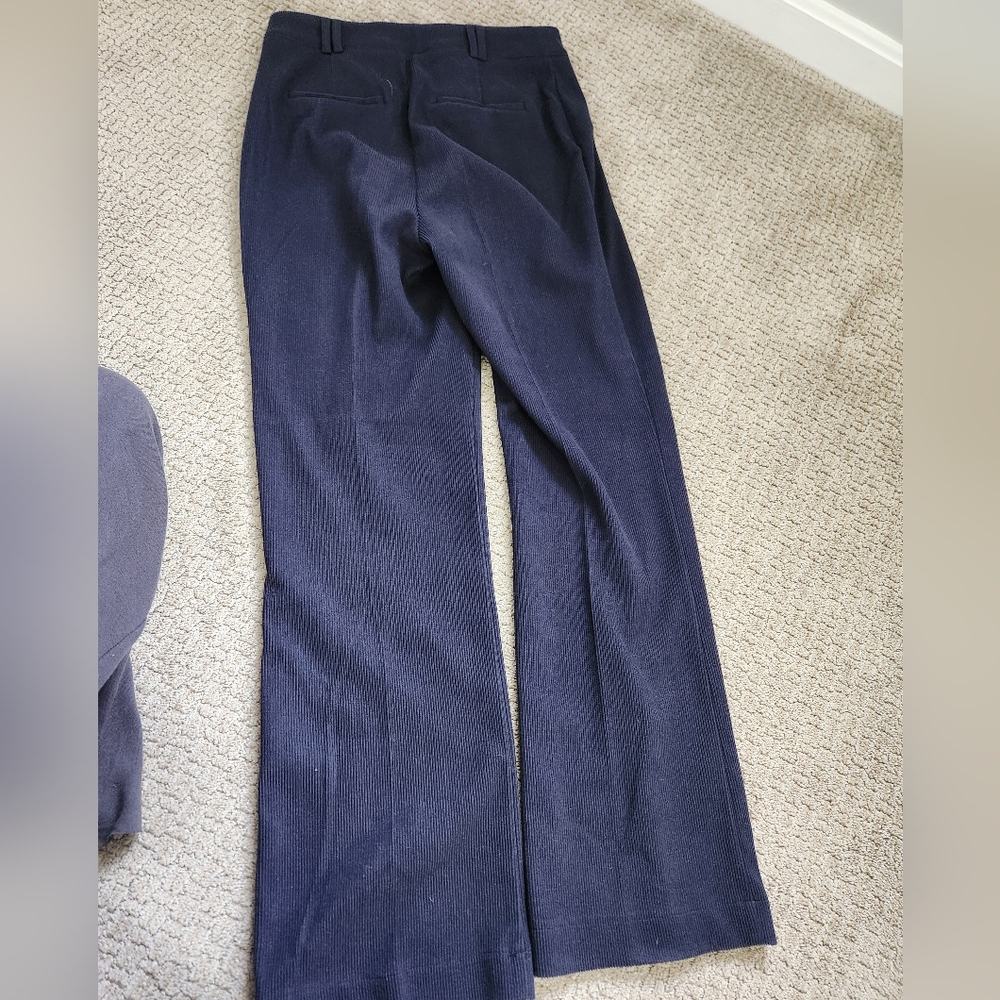House of Harlow Blue Curduroy Button Fly Trouser - Picture 2 of 7